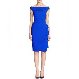 Chiara Boni La Petite Robe Melania Off-The-Shoulder Dress Cobalt Blue Italy 42